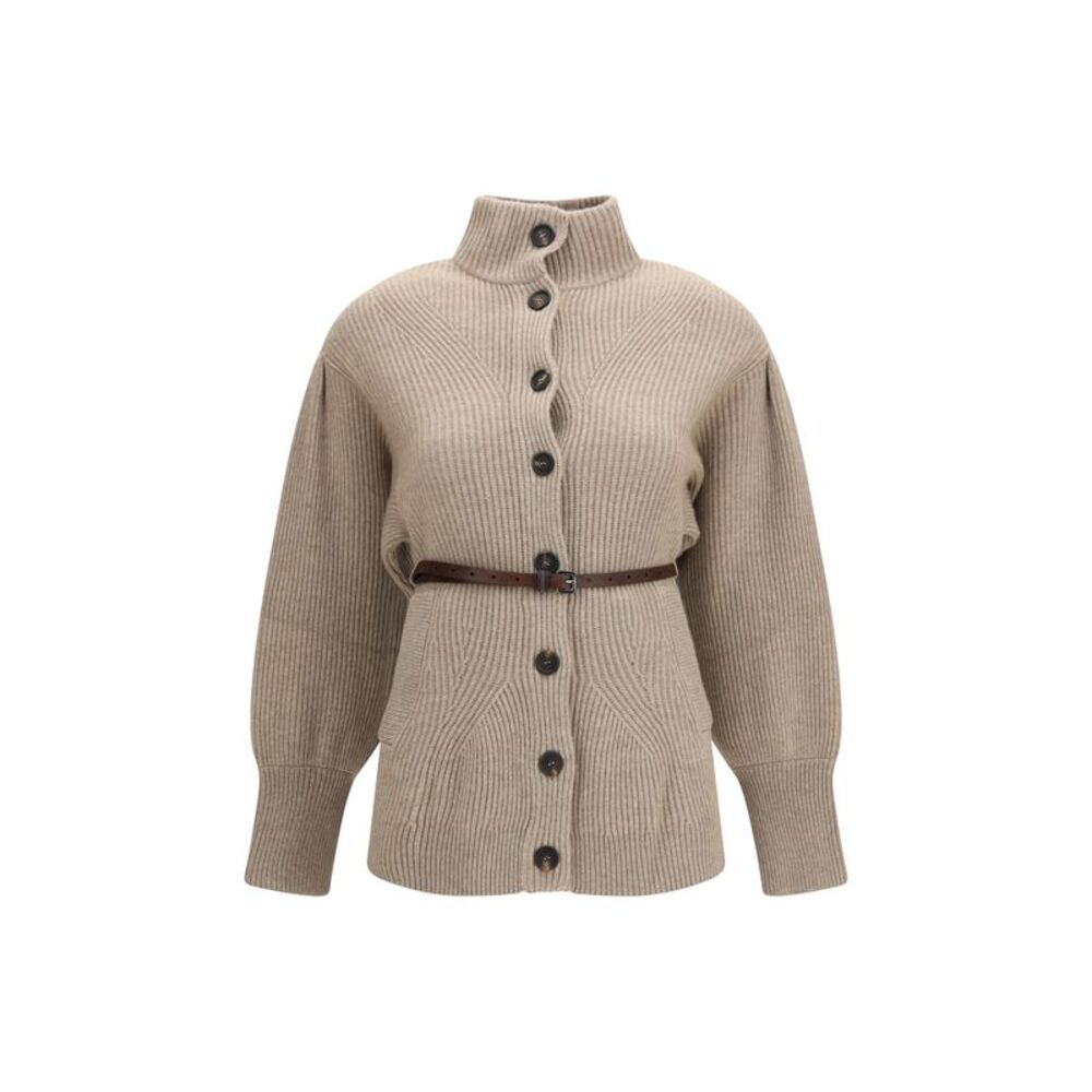 Brunello Cucinelli Women High Neck Cardigan With Belt